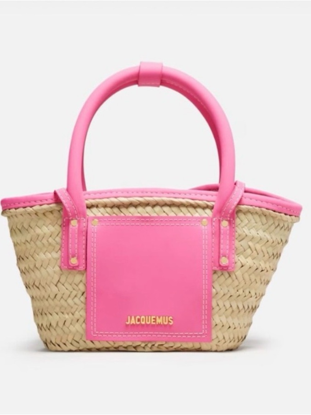 JACQUEMUS pink straw bag